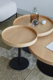 Bijzettafel Yuri Oak M Eikenfineer Naturel Ø56x40 cm-Bijzettafels-Creating Home
