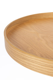 Bijzettafel Yuri Oak S Eikenfineer Naturel Ø40x45 cm-Bijzettafels-Creating Home