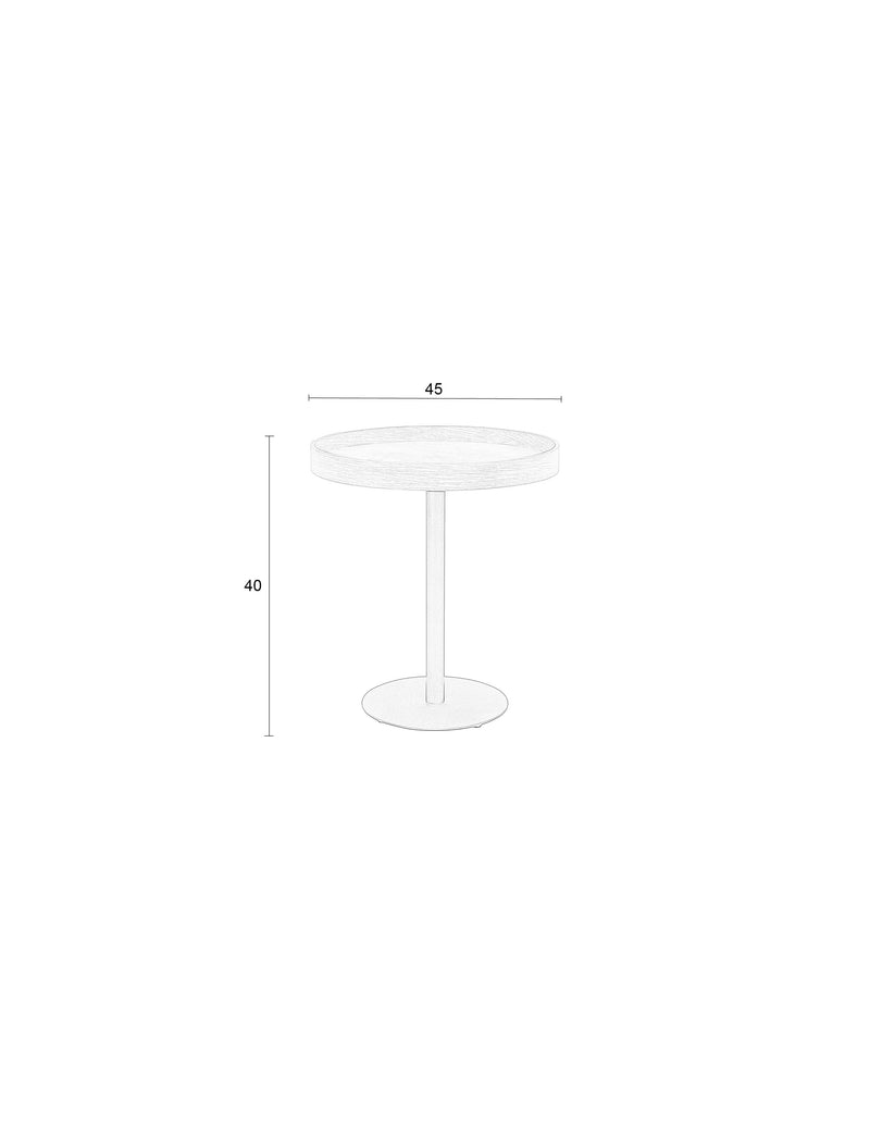 Bijzettafel Yuri Oak S Eikenfineer Naturel Ø40x45 cm-Bijzettafels-Creating Home