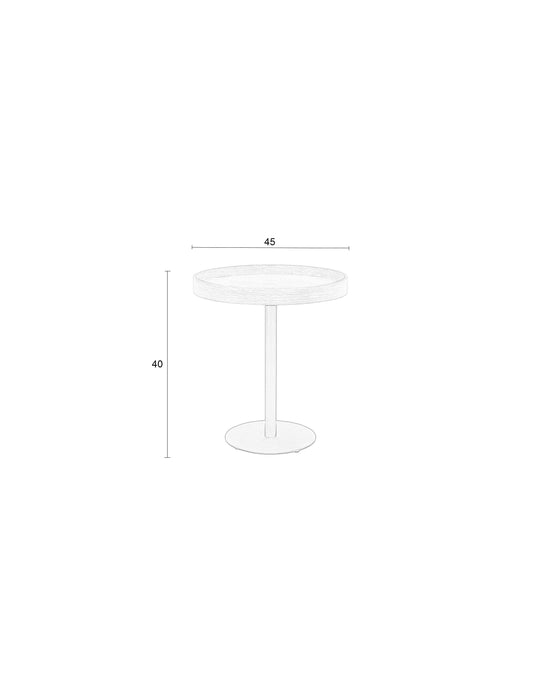 Bijzettafel Yuri S Eikenfineer Zwart Ø40x45 cm-Bijzettafels-Creating Home