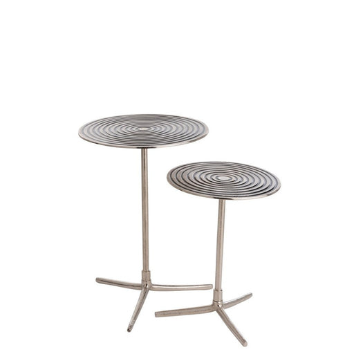 Bijzettafel Zilver Aluminium Rond 42 cm 41.5x41.5x57 cm-Bijzettafels-J-Line