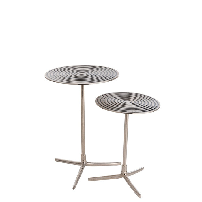 Bijzettafel Zilver Aluminium Rond 42 cm-Bijzettafels-J-Line