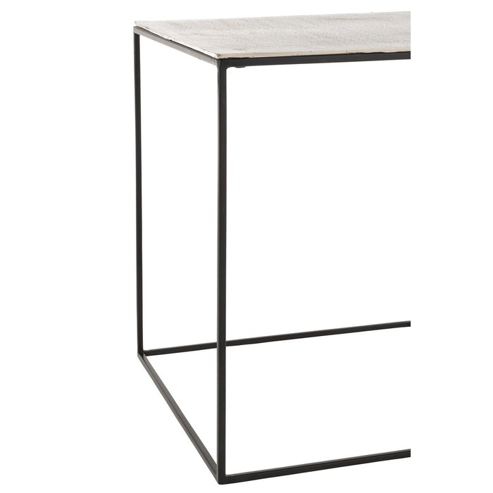 Bijzettafel Zilver Aluminium Vierkant 50 cm 50.5x50.5x55 cm-Bijzettafels-J-Line