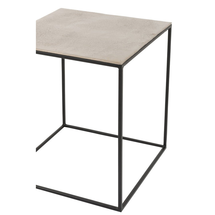 Bijzettafel Zilver Aluminium Vierkant 50 cm-Bijzettafels-J-Line