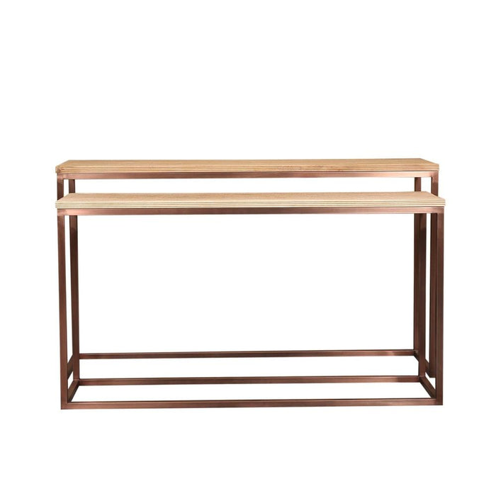 Bijzettafel Zoah Koper Mangohout Rechthoekig Sidetable SV2-Bijzettafels-PTMD