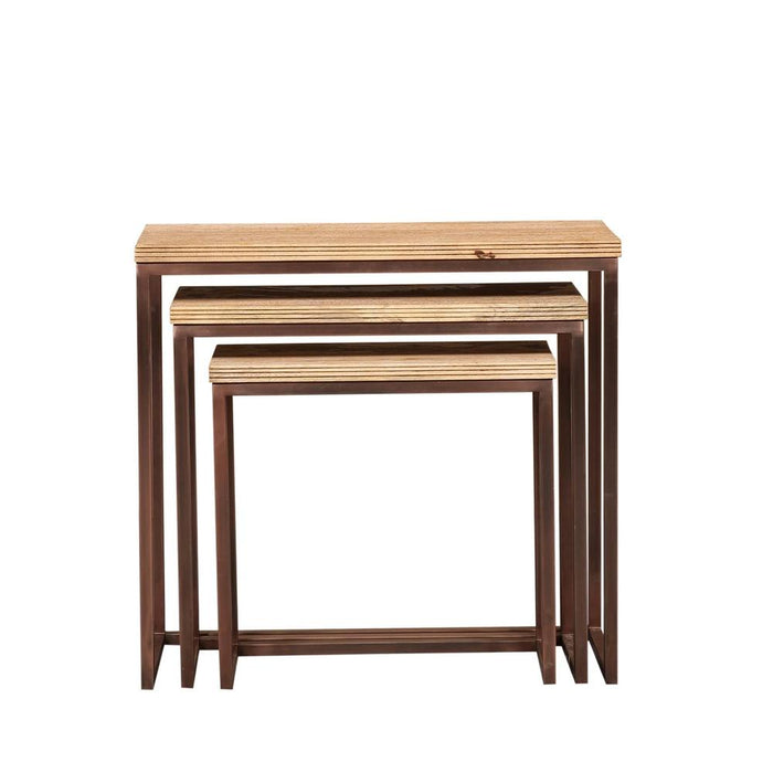 Bijzettafel Zoah Koper Mangohout Rechthoekig Sidetable SV3-Bijzettafels-PTMD