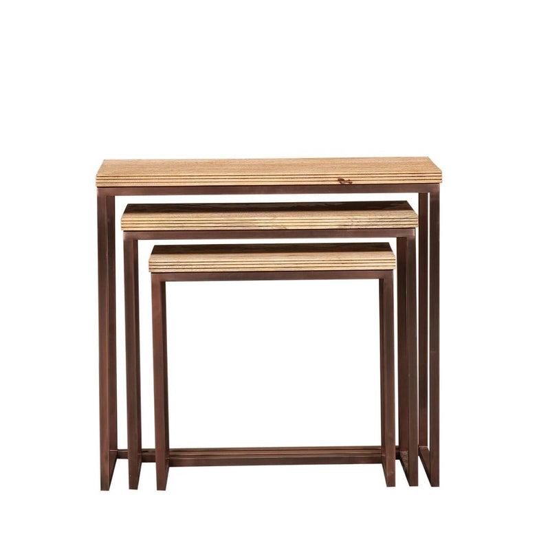Bijzettafel Zoah Mangohout Bruin 29x70 cm-Bijzettafels-PTMD