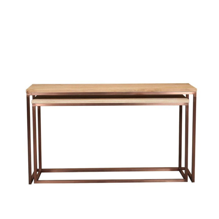 Bijzettafel Zoah Mangohout Bruin 41x149 cm-Bijzettafels-PTMD