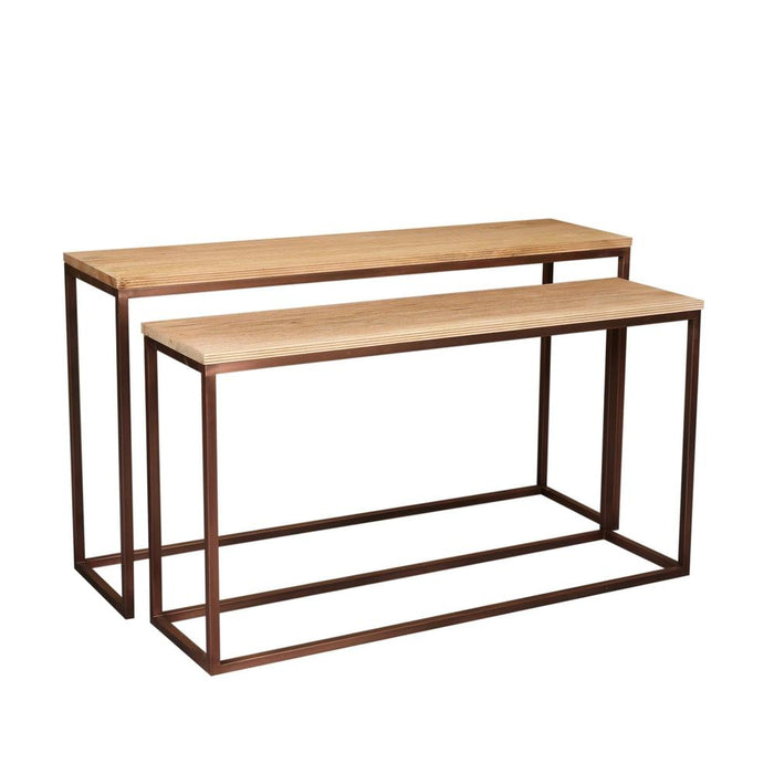 Bijzettafel Zoah Mangohout Bruin 41x149 cm-Bijzettafels-PTMD