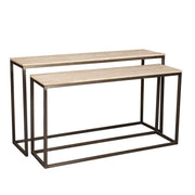 Bijzettafel Zoah Zwart 41x149 cm-Bijzettafels-PTMD
