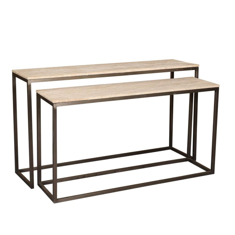 Bijzettafel Zoah Zwart 41x149 cm-Bijzettafels-PTMD
