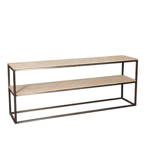 Bijzettafel Zoah Zwart Travertine Double Level Sidetable-Bijzettafels-PTMD