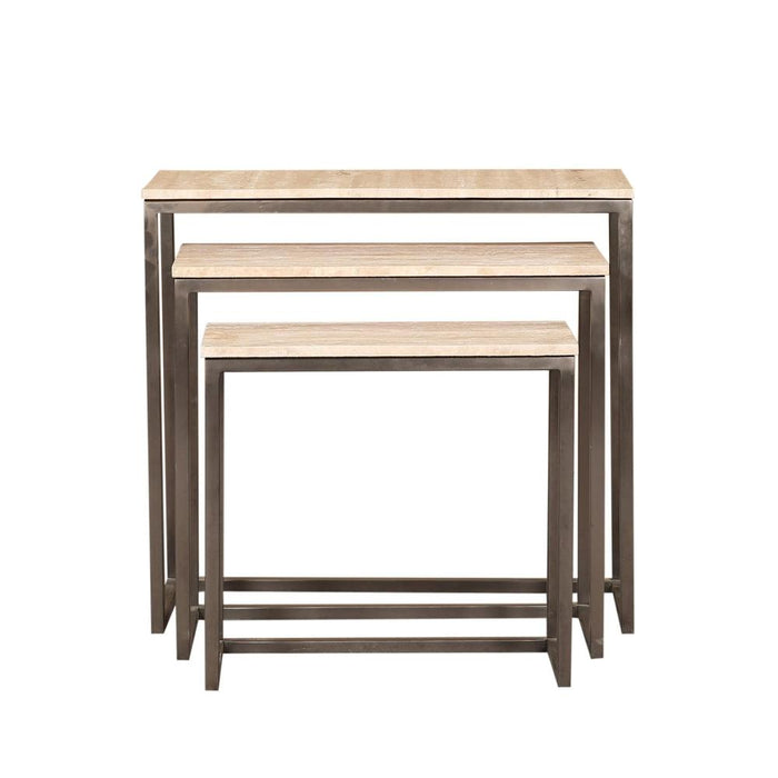 Bijzettafel Zoah Zwart Travertine Rechthoekig Sidetable SV3-Bijzettafels-PTMD