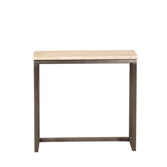 Bijzettafel Zoah Zwart Travertine Rechthoekig Sidetable SV3-Bijzettafels-PTMD