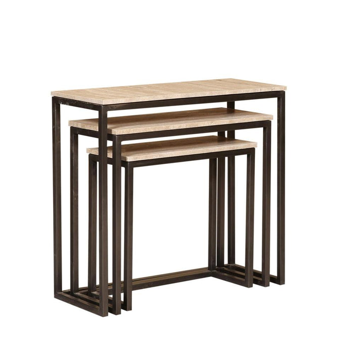 Bijzettafel Zoah Zwart Travertine Rechthoekig Sidetable SV3-Bijzettafels-PTMD