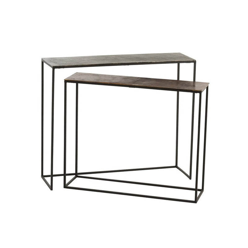 Bijzettafel Zwart Aluminium Rechthoekig 29x99 cm-Bijzettafels-J-Line