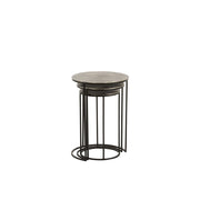 Bijzettafel Zwart Aluminium Rond 42 cm 42x42x60 cm-Bijzettafels-J-Line