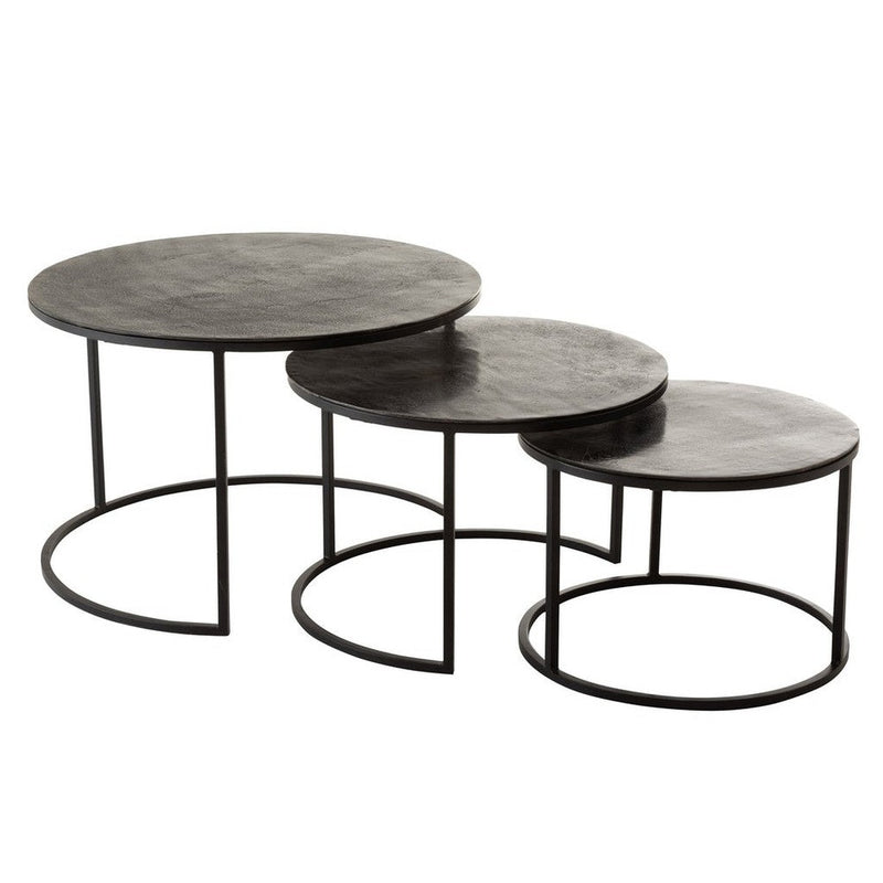 Bijzettafel Zwart Aluminium Rond 76 cm 75.5x75.5x40 cm-Bijzettafels-J-Line