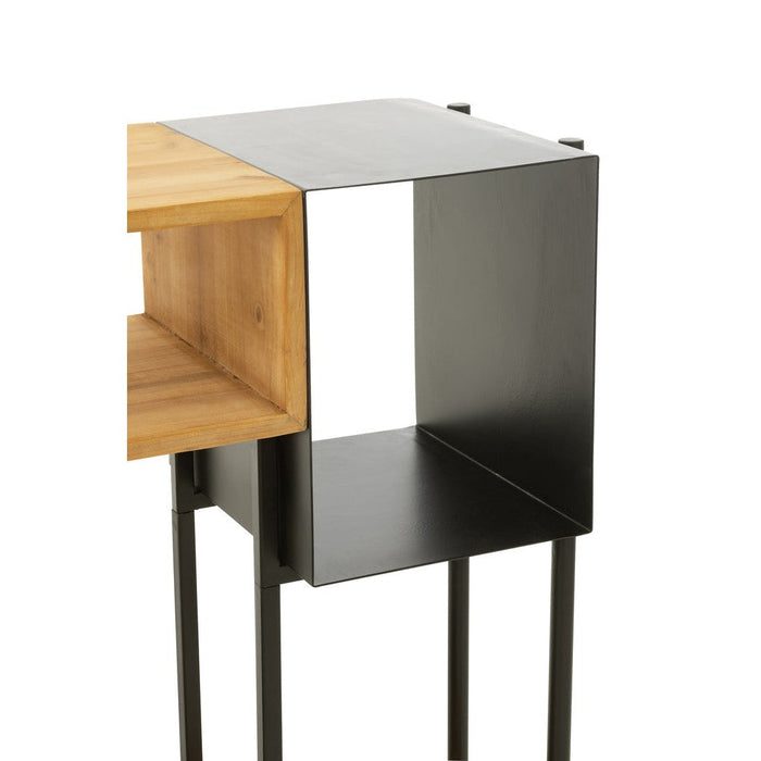Bijzettafel Zwart Fir hout 30x120 cm-Bijzettafels-J-Line