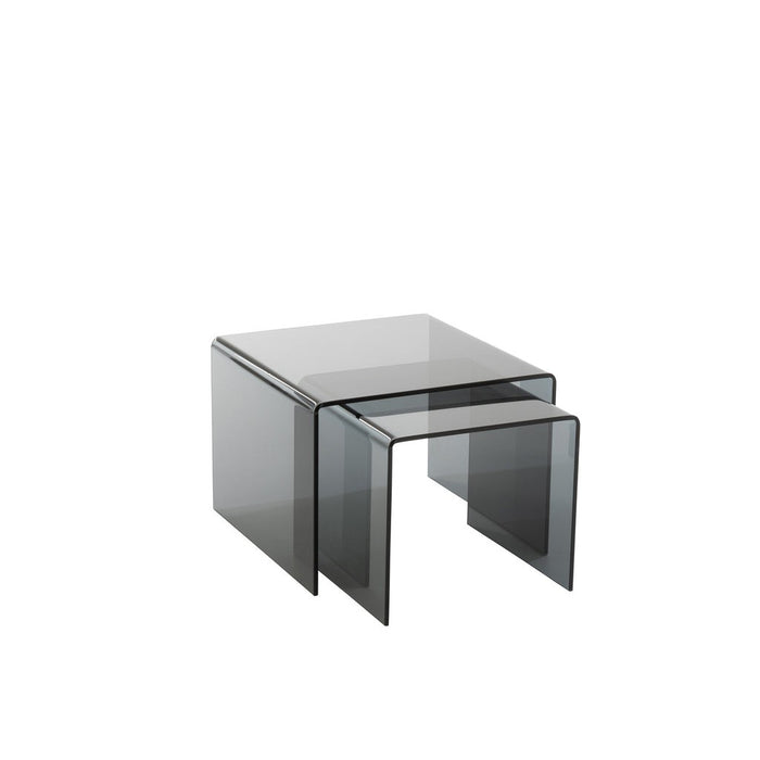Bijzettafel Zwart Glas S 65 cm-Bijzettafels-J-Line