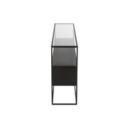 Bijzettafel Zwart Glas Vierkant 30x140 cm-Bijzettafels-J-Line