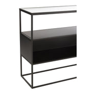 Bijzettafel Zwart Glas Vierkant 30x140 cm-Bijzettafels-J-Line