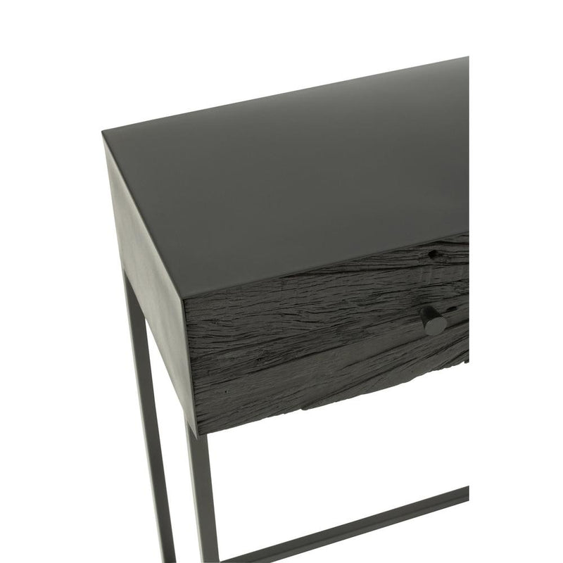 Bijzettafel Zwart Ijzer 33x100 cm-Bijzettafels-J-Line