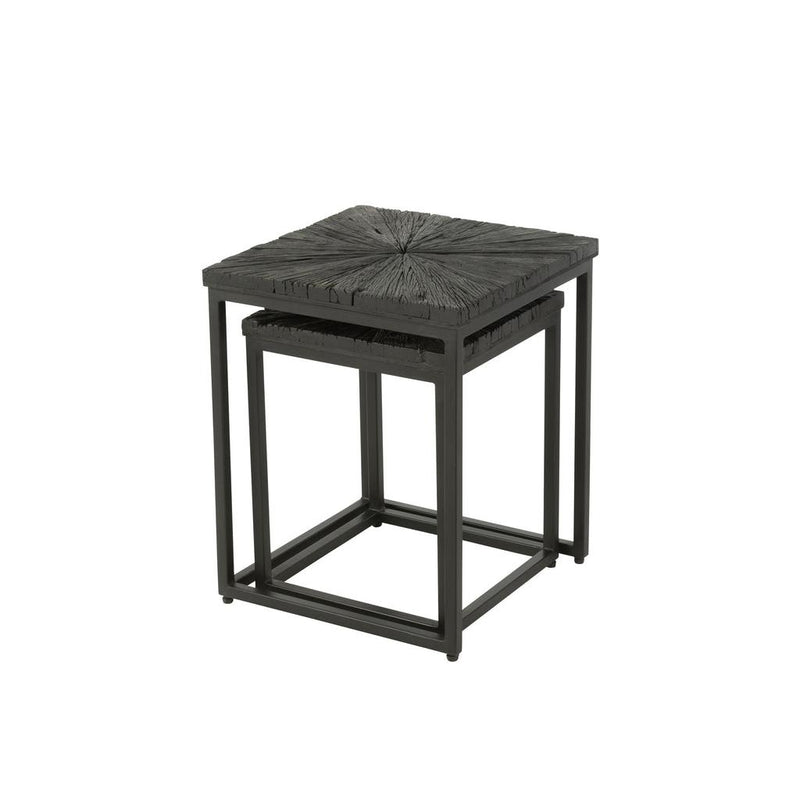 Bijzettafel Zwart Ijzer 43 cm 43x43x53 cm-Bijzettafels-J-Line