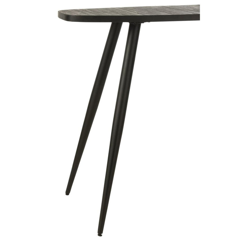 Bijzettafel Zwart Ijzer Ovaal 40x120 cm-Bijzettafels-J-Line