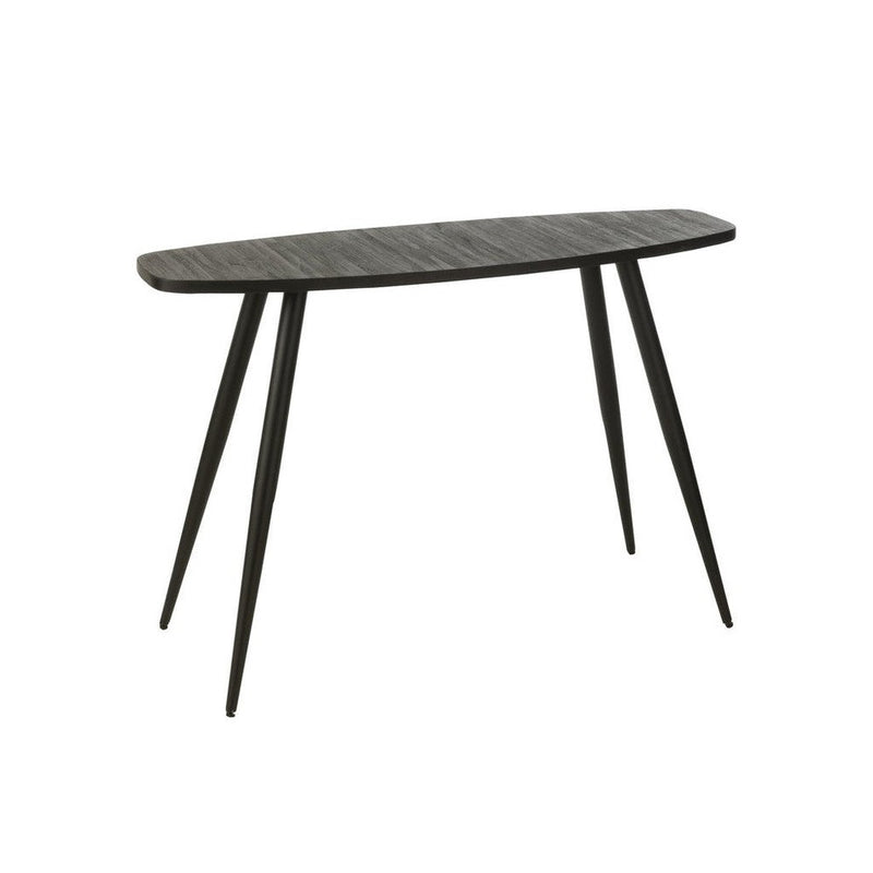 Bijzettafel Zwart Ijzer Ovaal 40x120 cm-Bijzettafels-J-Line