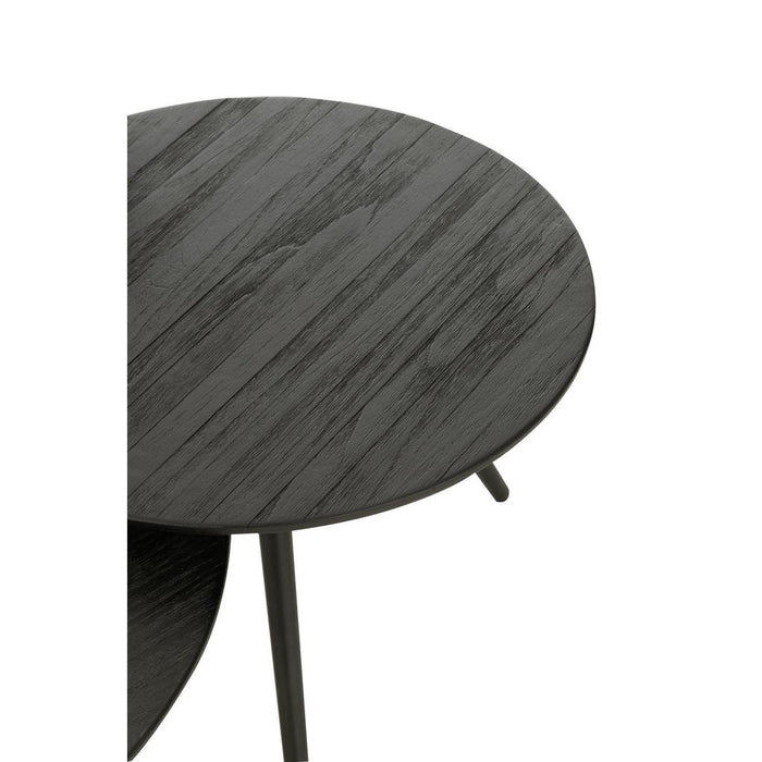 Bijzettafel Zwart Ijzer Rond 30 cm-Bijzettafels-J-Line