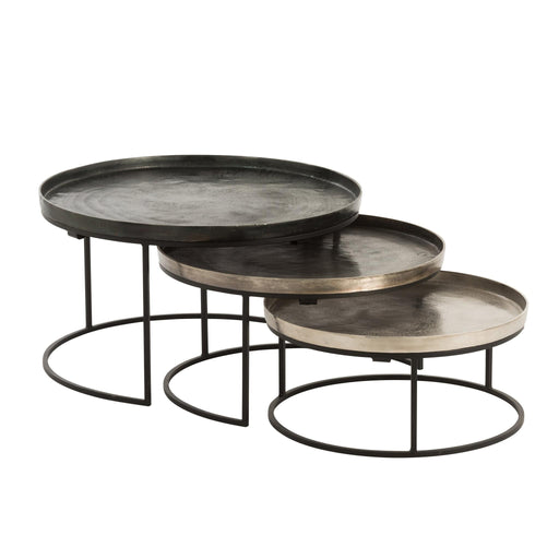 Bijzettafel Zwart Ijzer Rond 78 cm 77.5x77.5x45.5 cm-Bijzettafels-J-Line