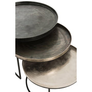 Bijzettafel Zwart Ijzer Rond 78 cm 77.5x77.5x45.5 cm-Bijzettafels-J-Line