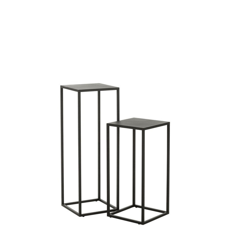 Bijzettafel Zwart Ijzer Vierkant 30 cm 30x30x85.2 cm-Bijzettafels-J-Line