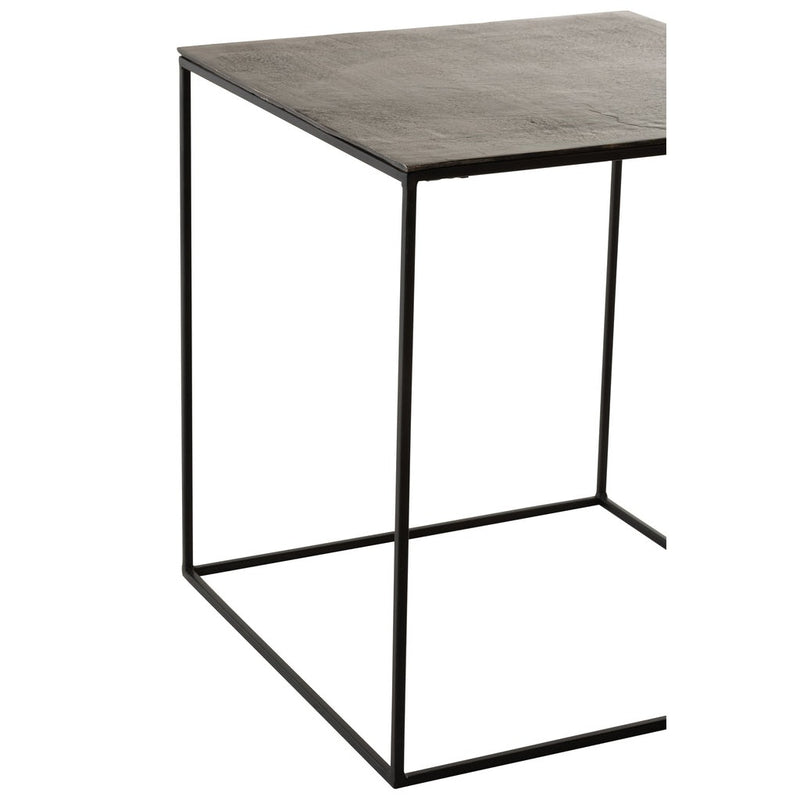 Bijzettafel Zwart Ijzer Vierkant 50 cm 50.5x50.5x55.5 cm-Bijzettafels-J-Line