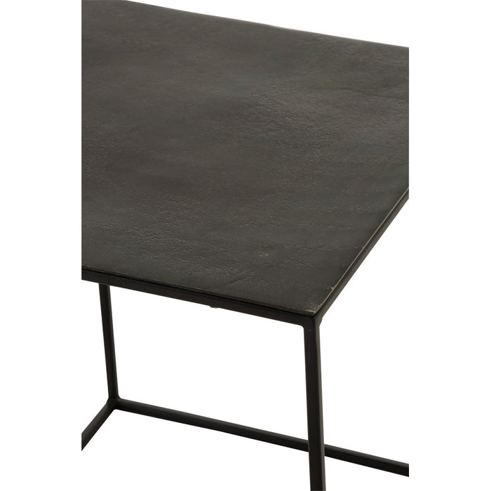 Bijzettafel Zwart ijzer Vierkant 50 cm 50.5x50.5x55.5 cm-Bijzettafels-J-Line