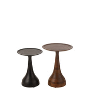 Bijzettafel Zwart Mangohout hout 46 cm 45.5x45.5x59 cm-Bijzettafels-J-Line