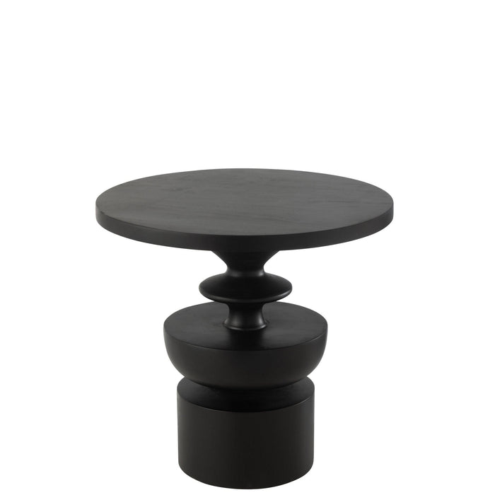 Bijzettafel Zwart Mangohout hout 48 cm 48x48x46 cm-Bijzettafels-J-Line