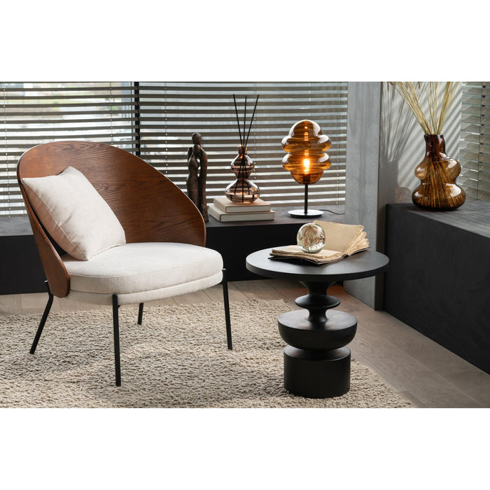 Bijzettafel Zwart Mangohout hout 48 cm-Bijzettafels-J-Line