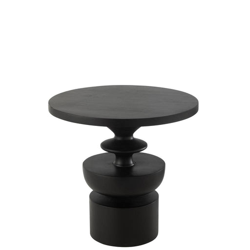 Bijzettafel Zwart Mangohout hout 48 cm-Bijzettafels-J-Line