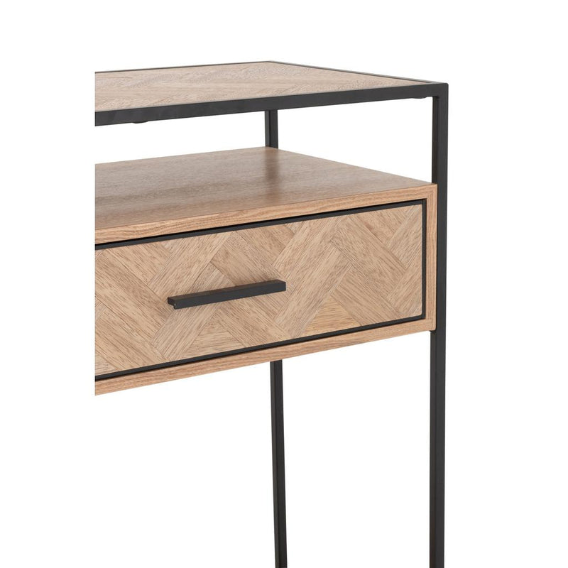 Bijzettafel Zwart Mdf 40x120 cm-Bijzettafels-J-Line