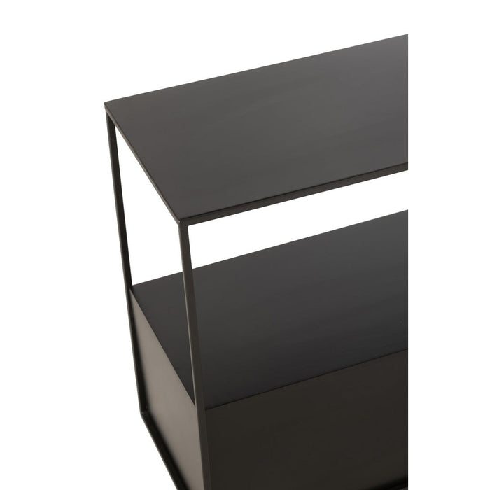 Bijzettafel Zwart Mdf Rechthoekig 34x57 cm-Bijzettafels-J-Line