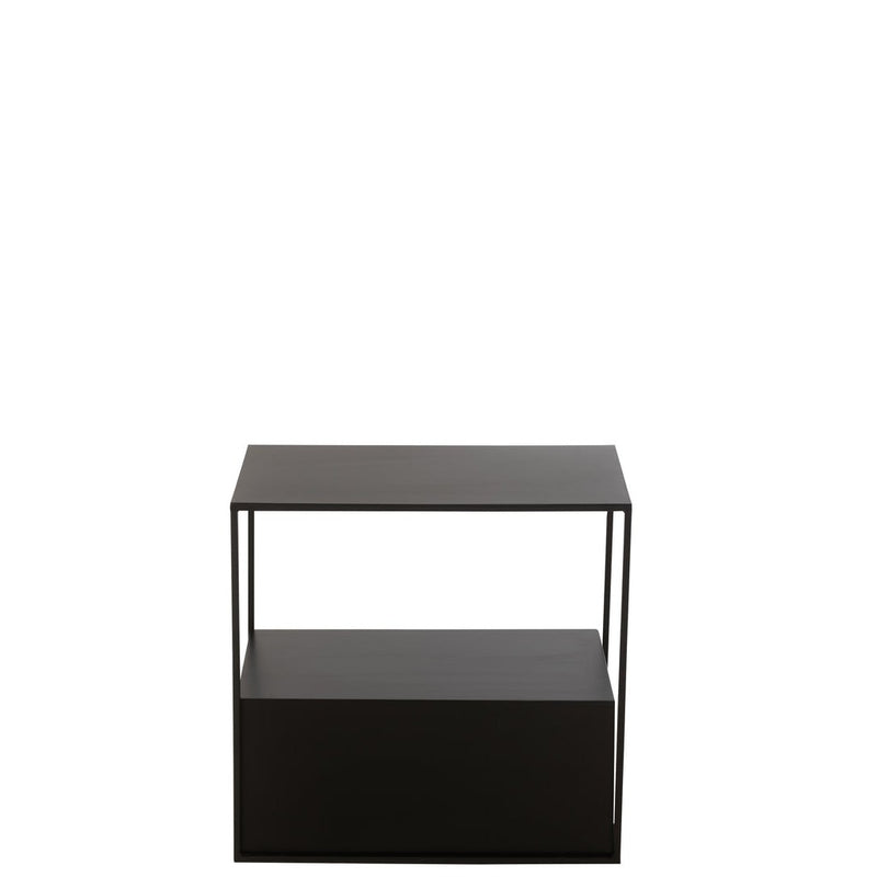 Bijzettafel Zwart Mdf Rechthoekig 34x57 cm-Bijzettafels-J-Line