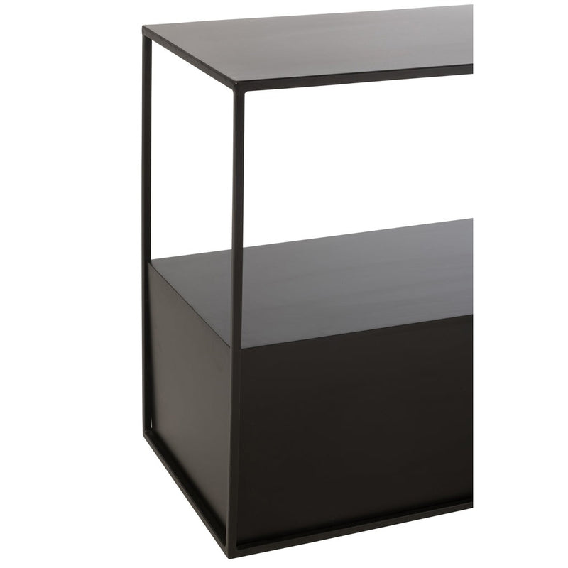 Bijzettafel Zwart Mdf Rechthoekig 34x57 cm-Bijzettafels-J-Line