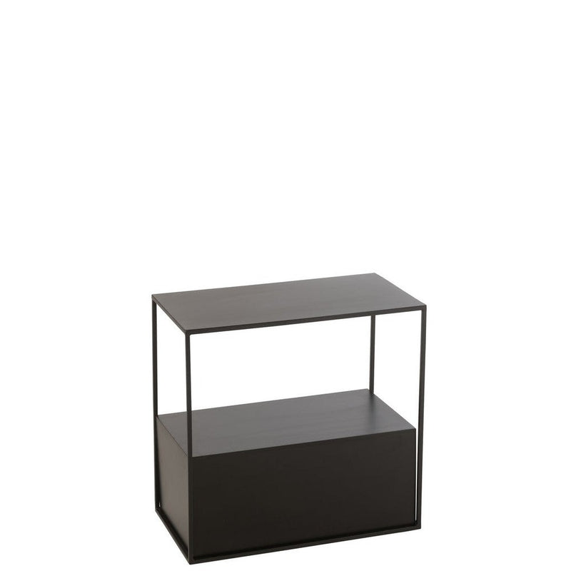 Bijzettafel Zwart Mdf Rechthoekig 34x57 cm-Bijzettafels-J-Line