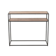 Bijzettafel Zwart Metaal 35x100 cm-Bijzettafels-J-Line