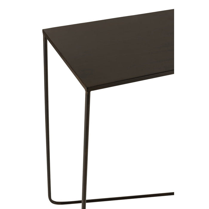 Bijzettafel Zwart Metaal Rechthoekig 35x120 cm-Bijzettafels-J-Line