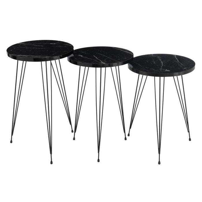 Bijzettafel Zwart Particle board 34 cm 34x34x56 cm-Bijzettafels-J-Line