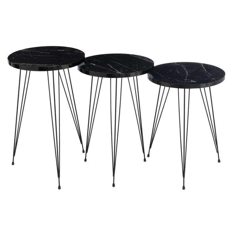 Bijzettafel Zwart Particle board 34 cm 34x34x56 cm-Bijzettafels-J-Line
