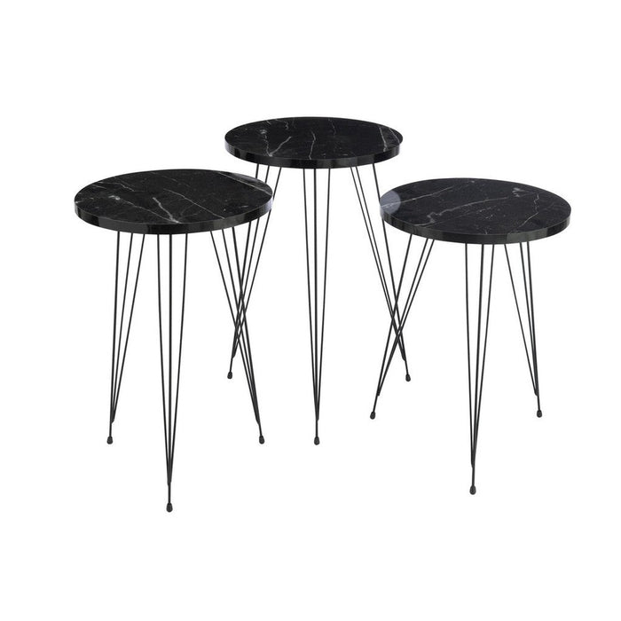 Bijzettafel Zwart Particle board 34 cm 34x34x56 cm-Bijzettafels-J-Line